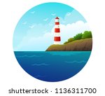 red and white striped... | Shutterstock .eps vector #1136311700