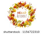 foliage frame. wreath of autumn ... | Shutterstock .eps vector #1156722310