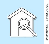 magnifier house sticker icon....