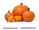 Pumpkins Isolated Over A White...