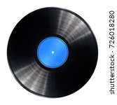 Vinyl Record Disc With Blue...