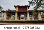Small photo of Hue, Vietnam - March 17, 2022 : Three Arched Gate Of Thien Mu Pagoda. Thien Mu Pagoda As Long Been One Of The Most Famous Destinations In Hue City.