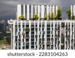 Small photo of Tanjong Pagar, Singapore - September 5, 2022 : The Pinnacle Sky Garden 50th Storey Skybridge At The Pinnacle Duxton Building. The 50th Storey Skybridge Is Open To Both Residents And The Public.