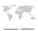 blank grey world map isolated... | Shutterstock .eps vector #740904613