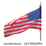 american flag isolated on white ... | Shutterstock . vector #1675006996