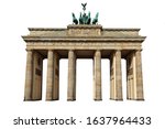 The Brandenburg Gate (German: Brandenburger Tor) isolated on white background. It is an 18th-century neoclassical monument in Berlin.
