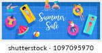 top view beach background  pool ... | Shutterstock .eps vector #1097095970