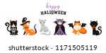 halloween cats costume party.... | Shutterstock .eps vector #1171505119