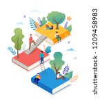 book festival concept of a... | Shutterstock .eps vector #1209458983