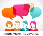 people icons with colorful... | Shutterstock .eps vector #129399053