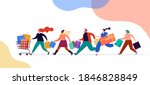 people carrying shopping bags... | Shutterstock .eps vector #1846828849