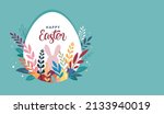 happy easter banner  poster ... | Shutterstock .eps vector #2133940019