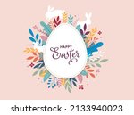 happy easter banner  poster ... | Shutterstock .eps vector #2133940023
