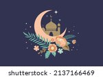 modern bohemian style ramadan... | Shutterstock .eps vector #2137166469