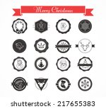 set of designs for christmas ... | Shutterstock .eps vector #217655383