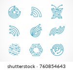 logo set   technology ... | Shutterstock .eps vector #760854643