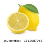 Lemon Fruit And Sliced Isolated ...