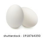 White eggs isolated on white background.