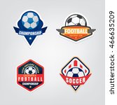 soccer logo design set vector... | Shutterstock .eps vector #466635209