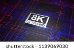 8k Ultra Hd Symbol On Abstract...