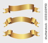 set of golden ribbons vector. | Shutterstock .eps vector #1033103950