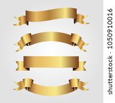 set of golden ribbons vector. | Shutterstock .eps vector #1050910016