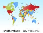 color world map vector | Shutterstock .eps vector #1077488243