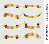 set of golden ribbons vector. | Shutterstock .eps vector #1121805599