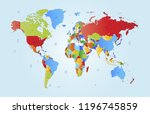 color world map vector | Shutterstock .eps vector #1196745859
