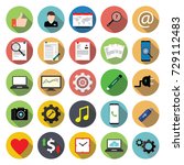 miscellaneous flat icon set on... | Shutterstock .eps vector #729112483