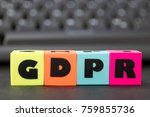 General Data Protection Regulation - letters spelling GDPR, keyboard in background.