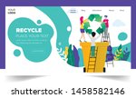 recycling garbage people... | Shutterstock .eps vector #1458582146