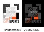 t shirt design sports training... | Shutterstock .eps vector #791827333