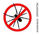warning sign no spiders ... | Shutterstock .eps vector #2049334736