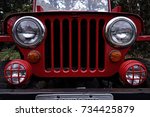 Red Jeep   Antique Jeep Grille...