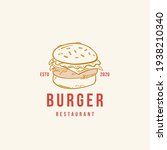 hand drawn burger logo ... | Shutterstock .eps vector #1938210340