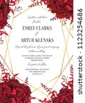 wedding floral invite ... | Shutterstock .eps vector #1123254686