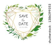 wedding floral invite ... | Shutterstock .eps vector #1386399353