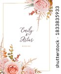 vector wedding invite card... | Shutterstock .eps vector #1833835933