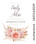 vector watercolor style wedding ... | Shutterstock .eps vector #1835165029