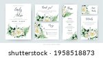 vector watercolor floral... | Shutterstock .eps vector #1958518873