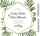 wedding invitation  floral... | Shutterstock .eps vector #730201813