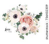 floral card vector design ... | Shutterstock .eps vector #736432309