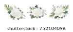 vector floral bouquet set of... | Shutterstock .eps vector #752104096