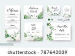wedding cards floral design.... | Shutterstock .eps vector #787642039