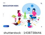 isometric class at kindergarten ... | Shutterstock .eps vector #1438738646