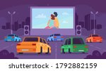 car cinema or drive movie... | Shutterstock .eps vector #1792882159
