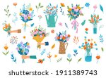 hand holding or giving blooming ... | Shutterstock .eps vector #1911389743