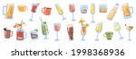 glasses and cups with drinks... | Shutterstock .eps vector #1998368936
