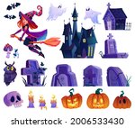 witch character and flying bats ... | Shutterstock .eps vector #2006533430
